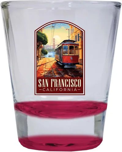 Miniatura 6 de San Francisco California C Souvenir - Vaso de chupito redondo de 1.5 onzas, color azul, paquete de 2