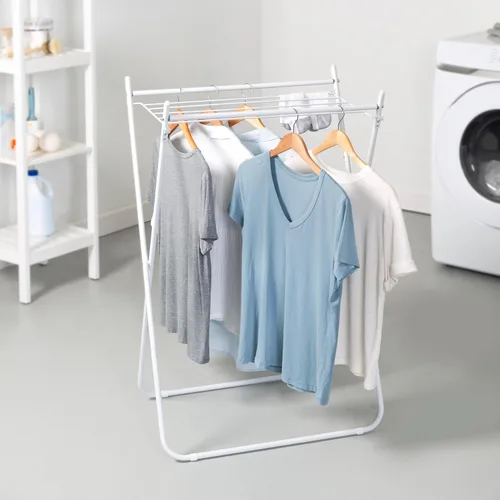 Miniatura 2 de Honey-Can-Do Estante de secado de ropa plegable de metal, estante plegable para ropa con capacidad para 40 libras, diseño apto para colgar con patas