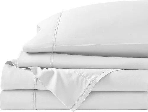 Miniatura 47 de Juego de cama de 5 piezas, 100% algodón egipcio de 600 hilos, fundas de almohada y sábana bajera con bolsillo extra profundo, ropa de cama suave