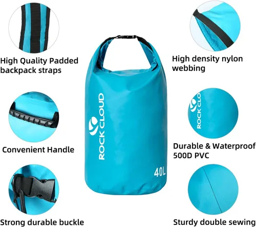 Miniatura 5 de Rock Cloud - Bolsa seca impermeable de 1.32 galones, para kayak, rafting, navegación, playa, surf, natación, canoa, campamento, senderismo, pesca