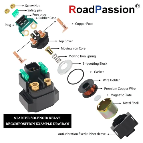 Miniatura 7 de Road Passion Relé solenoide de arranque para Yamaha Raptor 700 YFM700 2006-2012 Raptor 700R YFM700R 2008 2009 2010 2011 2012