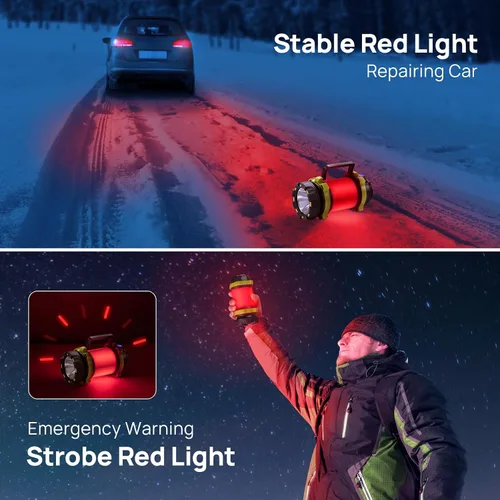 Miniatura 3 de Linterna LED de camping recargable (paquete de 1), linterna portátil Consciot con 6 modos de luz, banco de energía de 3600 mAh, IPX4 impermeable