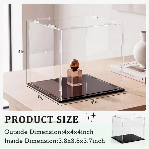 Miniatura 2 de Yungyan 1 paquete de vitrina de acrílico transparente autoensamblable, a prueba de polvo, escaparate de protección para figuras coleccionables