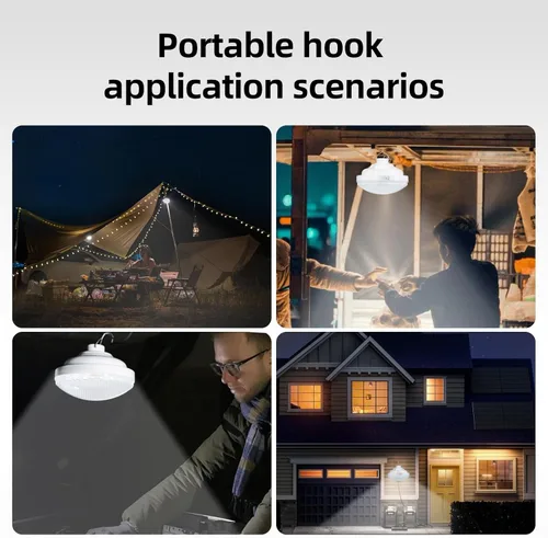 Miniatura 5 de 2 luces de tienda de campaña recargables 2400mAh LED luz de camping, IPX5 impermeable para camping, al aire libre, corte de energía