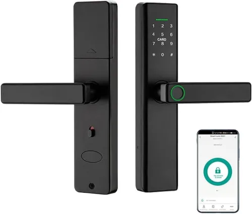 Cerradura inteligente con huella dactilar, cerradura de puerta con contraseña de pantalla táctil, cerraduras electrónicas, bloqueo de puerta