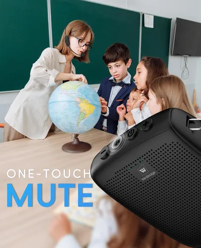 Miniatura 5 de Mini amplificador de voz inalámbrico personal con 2 micrófonos Bluetooth, sistema de altavoces PA recargable de 15 W para profesores, entrenadores
