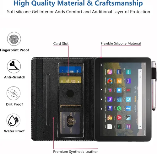 Miniatura 6 de Funda para tablet Amazon Fire HD 8/Fire HD 8 Plus (10ª generación, versión 2020), diseño de palomas con frase inspiradora «Be a Flamingo in a