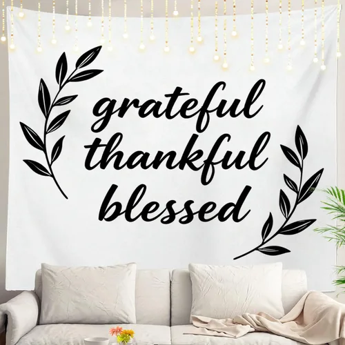 Miniatura 54 de Shrahala Tapiz de pared cristiano con palabras blancas, palabras de Navidad, escuela, Jesús, Biblia, adoración de la Biblia, tapiz grande