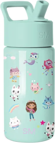 Miniatura 78 de Simple Modern Botella de agua para niños con tapa con pajilla, vaso aislado de acero inoxidable de 14 onzas para niños y a prueba de derrames