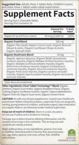 Miniatura 7 de Garden of Life Vitamin D3 - mykind Suplemento alimenticio integral vegano orgánico de vitamina D para el sistema inmune y salud ósea, 2000 IU