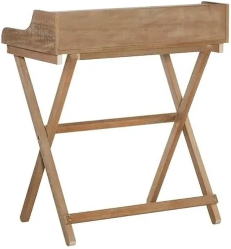 Miniatura 8 de Escritorio plegable, 30 pulgadas de ancho x 18 pulgadas de profundidad x 34.25 pulgadas de alto, madera de caucho y MDF, acabado marrón rústico
