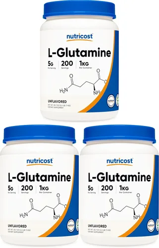 Miniatura 8 de Nutricost - L-Glutamina en polvo, 17.6 onzas (sabor ponche de frutas) - (76 porciones por envase)