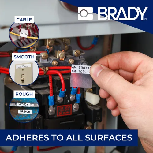 Miniatura 6 de Brady Auténticas etiquetas envolventes de vinilo autolaminables (M4-91-427) de 1.5 pulgadas de alto x 1 pulgada de ancho, negro sobre blanco