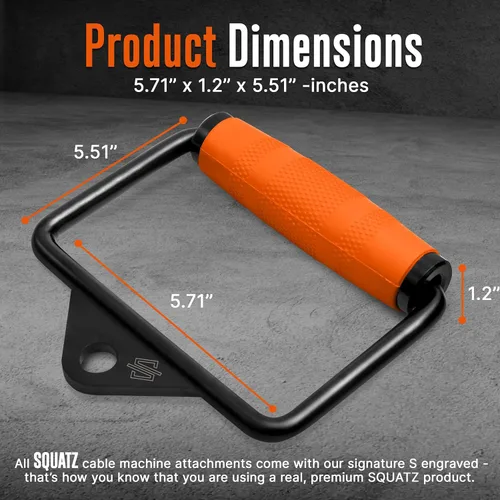 Miniatura 3 de SQUATZ Single D Row Handle - Non-Slip Handle Cable Attachment for Weight Workout with 360 Degree Rotational Knuckle, Great for Seated Row Exercises