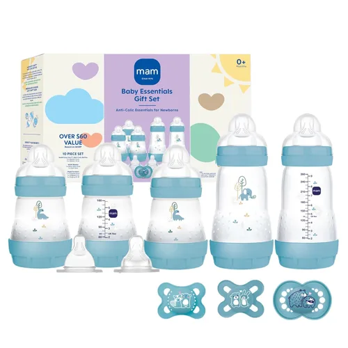Miniatura 10 de MAM Newborn Essentials - Juego de alimentación mate con botellas anticólicos Easy Start de 5 onzas, autoferilizantes, chupetes de 0 a 3 meses