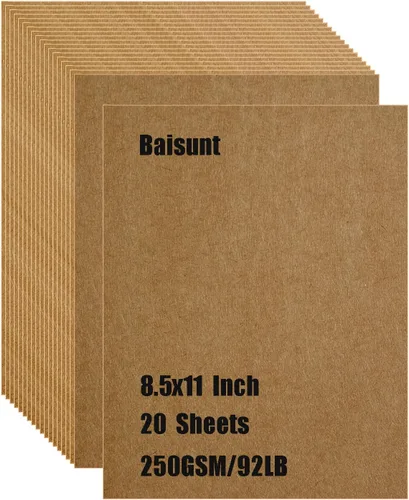 Miniatura 8 de Baisunt 20 hojas de cartulina negra de 250 g/m²/92 lb, papel grueso en blanco para proyectos de arte DIY, álbum de recortes, elaboración de tarjetas