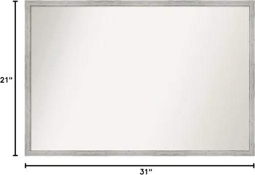 Miniatura 413 de Amanti Art Espejo de baño blanco para sobre el fregadero, 32 x 45 pulgadas, espejo de tocador rectangular blanco esbelto, marco de madera moderno