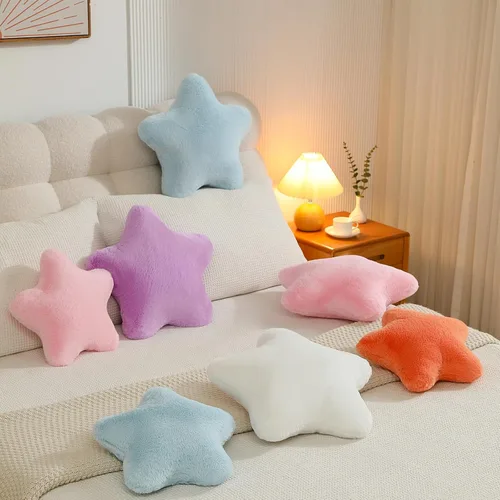Miniatura 6 de YRXRUS Almohadas de estrella, almohada en forma de estrella negra, regalos de almohada decorativa, bonita decoración de habitación de felpa