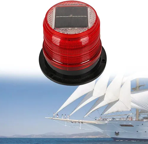 Miniatura 9 de DYK&NX Luz LED de ancla de navegación marina para yate con carga solar, material PC, impermeable y a prueba de polvo para luces de proa y popa