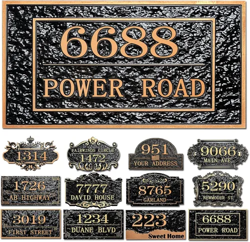Miniatura 22 de Placa personalizada de dirección de casa, letrero de dirección de nombre de calle personalizado para números de casa, placa para buzón de garaje