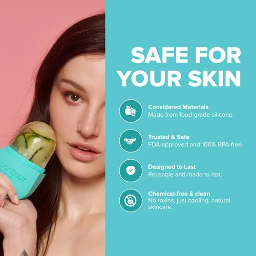 Miniatura 5 de Contour Cube Mini rodillo de hielo revolucionario para esculpir y deshinchar - Rodillo de hielo facial y masajeador - Molde de hielo para la cara