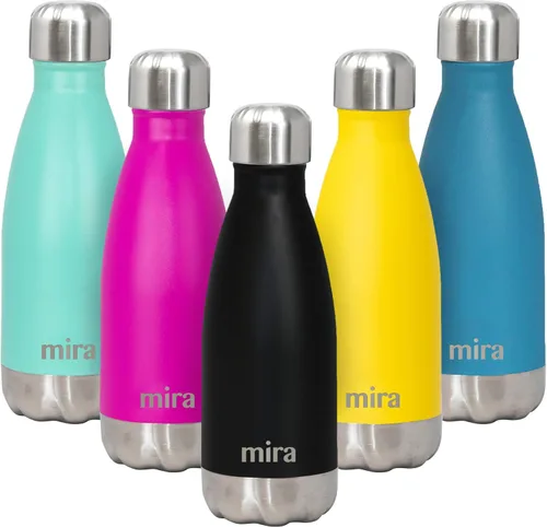 Miniatura 12 de MIRA Botella de agua aislada de 12 onzas – Termo delgado de acero inoxidable en forma de cola – Frasco caliente y frío de doble pared