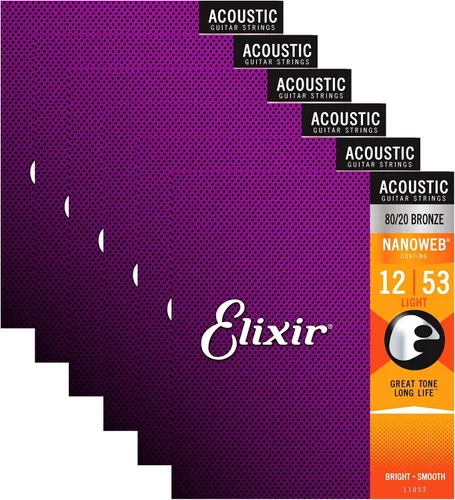 Miniatura 17 de Elixir, cuerdas de bronce para guitarra acústica 80/20 con recubrimiento Polyweb, extralivianas (.010-.047)