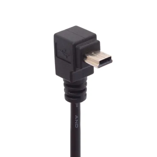 Miniatura 5 de Cable USB 2.0 A macho a ángulo mini, 90 grados de ángulo descendente Mini 5P Cable de carga de sincronización de datos para Garmin Dash Cam Car