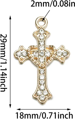 Miniatura 2 de 40 piezas de diamantes de imitación de aleación de cruz religiosa Virgen religiosa Nuestra Señora de Guadalupe María Rosario abalorios para hacer
