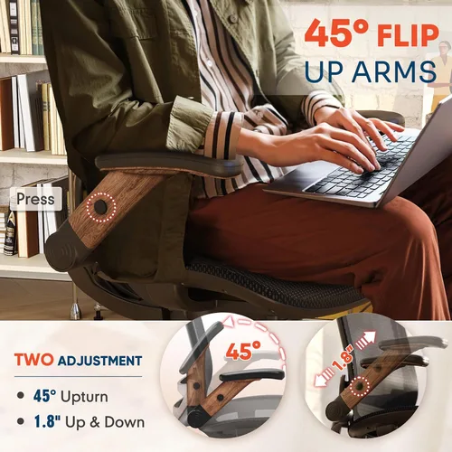 Miniatura 3 de GABRYLLY Silla de Oficina Ergonómica, Silla de Escritorio de Respaldo Alto para el Hogar con Reposacabezas, Brazos Abatibles, Bloqueo de Inclinación