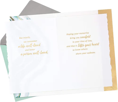 Miniatura 2 de Hallmark - Tarjeta de condolencias (papel de aluminio dorado, ágata)