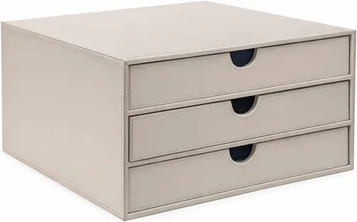 Miniatura 11 de Organizador de Documentos UnionBasic, Caja de Almacenamiento de Archivos con 3 Cajones, Organizador de Archivos para Escritorio de Oficina, Beige
