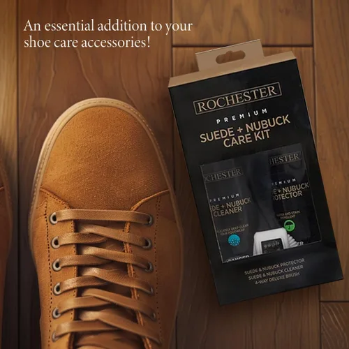 Miniatura 6 de Rochester Kit de cuidado de gamuza + nobuck premium, surtido de limpiador de zapatos con protector de gamuza y nobuck y cepillo de zapatos de lujo