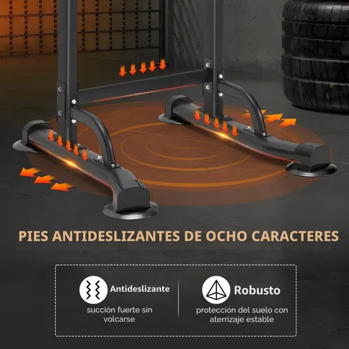 Miniatura 4 de Estación de inmersión de barra de dominadas ajustable de torre eléctrica, estación de inmersión independiente para gimnasio en casa, altura