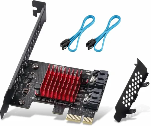 Miniatura 11 de Tarjeta PCI Express a SATA 3.0 de 2X 10 Puertos, Tarjeta de Expansión PCI Express a SATA III de 6Gbps, Chips ASM1166+JMB575