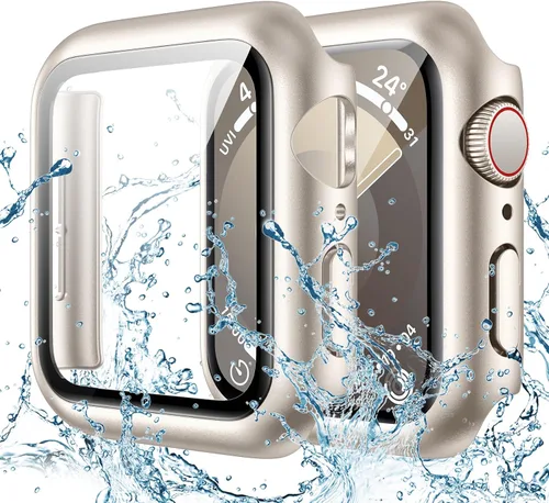 Miniatura 12 de Goton - Funda impermeable para Apple Watch 38 mm Series 3 2 1, protector de pantalla de vidrio templado, protección completa de policarbonato duro