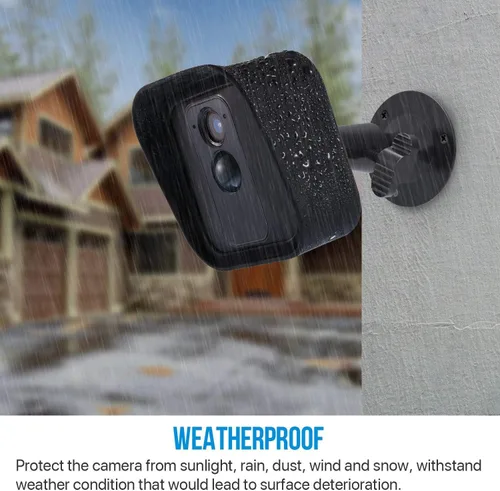 Miniatura 2 de Frienda Soporte de pared ajustable de 360 grados negro y piel protectora de silicona para cámara de seguridad Blink Xt para interiores y exteriores