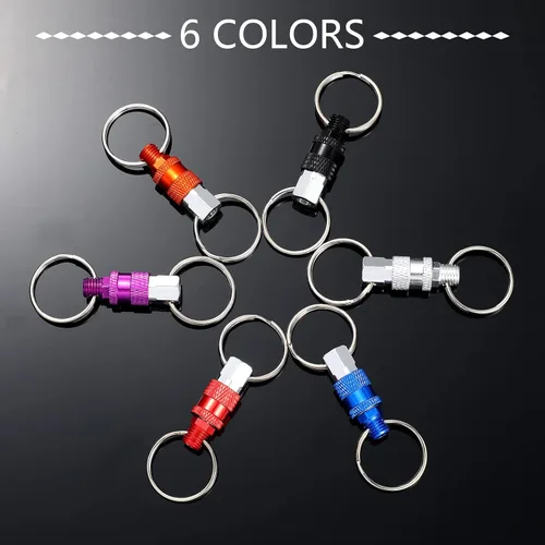 Miniatura 3 de Tallew Paquete de 6 llaveros de liberación rápida desmontables, acoplador desmontable con 2 anillos divididos