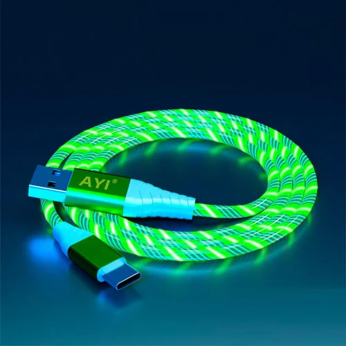 Miniatura 18 de AYI 3 combinaciones de múltiples puertos USB A a USBC Micro PD cable de carga rápida iluminado flujo de corriente compatible con casi todos