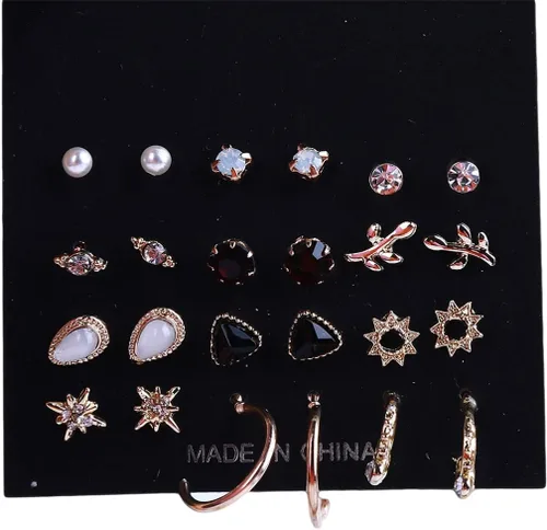 Miniatura 3 de Juego de joyas de piercing para mujer, 12 pares, a la moda, duradero y creativo