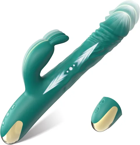 Consolador vibrador de empuje para adultos, juguete sexual para estimulación del punto G del clítoris, consoladores realistas para mujeres con 5