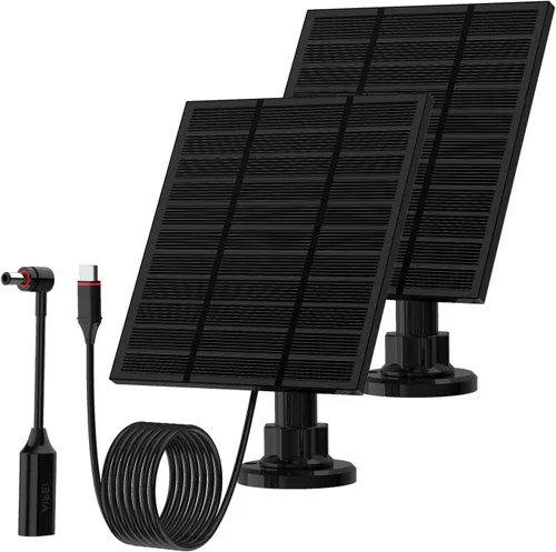 Paneles solares para cámara Ring al aire libre inalámbrica (Nueva Generación) Cargador de panel solar de 5W 5V con USB-C y enchufe para Spotlight
