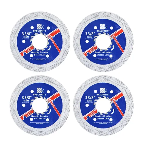 Miniatura 24 de Hoja de sierra de porcelana de diamante superfina con dientes en X, 2 piezas de 3 pulgadas (2.953 in) x eje de 3/8 pulgadas (0.394 in), disco