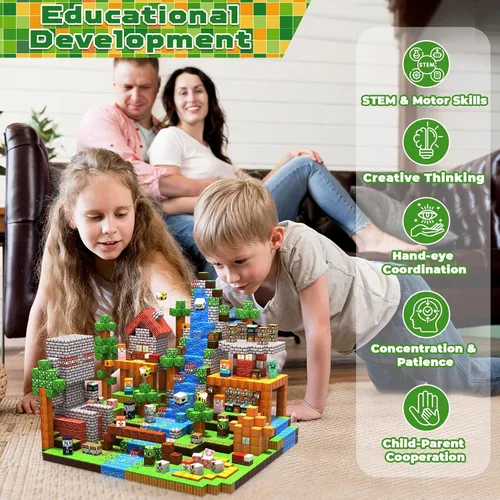 Miniatura 7 de Annexfun 300 unidades de bloques magnéticos - Bloques magnéticos de construcción, imanes apilables para niños, juguete sensorial para STEM
