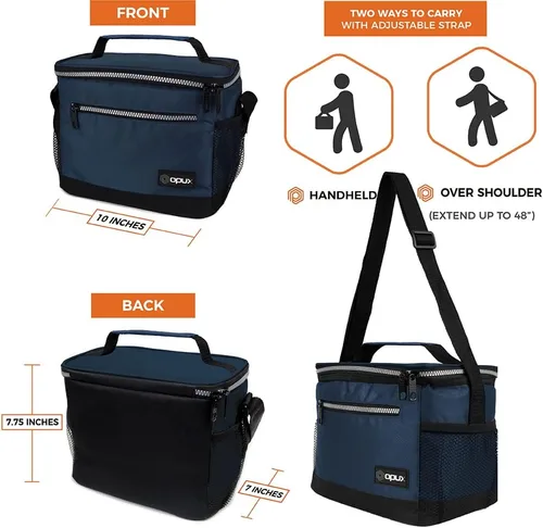 Miniatura 3 de OPUX - Fiambrera de alta calidad, aislada para hombres y mujeres adultas, resistente al almuerzo escolar para niños, niñas, niños Bolsa de Azul