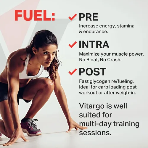 Miniatura 6 de Vitargo Polvo de Carbohidratos Alimenta el Glucógeno Muscular 2 Veces Más Rápido 1 Libra Sin Sabor Polvo Pre y Post Entrenamiento