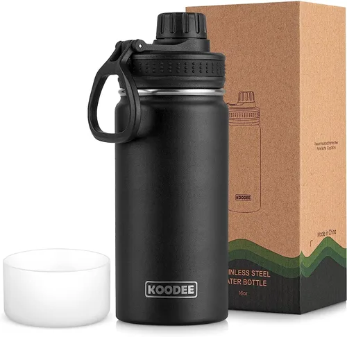 Miniatura 34 de koodee Insulated Water Bottle, 32 oz Stainless Steel Double Wall Vacuum Wide Mouth Sport Bottle with Leakproof Spout Lid (Navy)