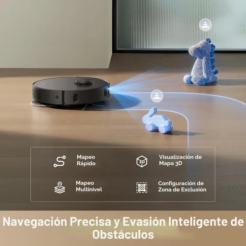Miniatura 7 de DREAME Aspiradora y trapeador robot D30, potente succión de 25,000 Pa, estación base todo en uno con 100 días de vacío automático, tecnología
