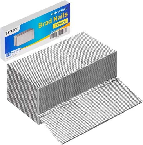 Miniatura 16 de Clavos Brad de acero inoxidable 304 calibre 18 de 1-1/2 pulgadas, paquete de 2400 clavos de pistola de uñas de acabado pequeño para neumática