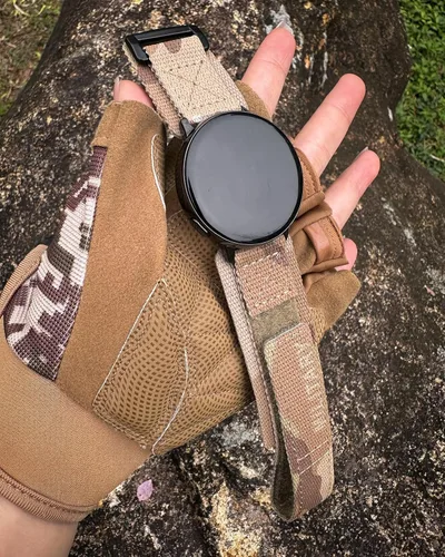 Miniatura 3 de Correa de reloj de nailon de liberación rápida de 0.78 pulgadas y 0.86 pulgadas, correa militar de camuflaje Sandstorm compatible con relojes
